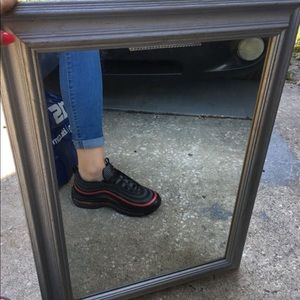 18’ x 12 Silver painted wood framed mirror.